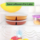 greenandlife 9 Inch 4PCS Portion Control Plates with Lids, Divided Plates for Kids Adults, Dishwasher Microwave Safe Compartment Plate Set, Unbreakable Lightweight Reusable Wheat Straw Plate, Sunset by CozyNest Decor