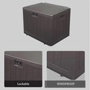 Premium Pro Edition 35 Gallon Lockable Resin Deck Box, Waterproof & UV-Resistant Outdoor Storage Box for Outdoor Storage, Garden Tools & Pool Accessories Storage, Brown by GreenHaven Gardens