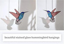 Lolitarcrafts Stained Glass Hummingbird Window Hangings with Flowers, Bird Stained Glass Suncatcher for Window Decor Hummingbird Gifts for Mom,Bird Lovers (Blue B) by GreenHaven Gardens