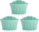 Sungmor Wall Hanging Planters,11.5 Inch Hanging Flower Pots for Railing Fence - Indoor Outdoor Balcony Wall Planter Hanging Basket, Plastic Pot Plant Container - Half Round & 3PC Pack & Green by CozyNest Decor
