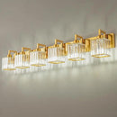 Modern Crystal Bathroom Vanity Light - 6-Lights Gold Brushed Brass Finish Wall Lamp by CozyNest Decor