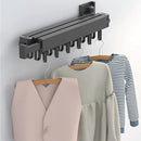 Clothes Drying Rack Wall Mounted,Space Saving Wall Drying Rack,Retractable Collapsible Tri-Fold,for Bathroom,Balcony,Outdoor lndoor with Laundry,Black by TinyTreasures Baby Boutique