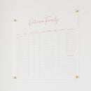 Personalized Clear Acrylic Calendar for Wall, Calendar Whiteboard for Wall, Dry Erase Wall Calendar, Wall Calendar Organizer System for Home (Cursive, Blush, 31"W x 23"H) by TinyTreasures Baby Boutique