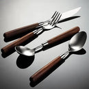 Flatware Set 56 Piece Wooden Handle Silverware Set for 14, 18/10 Stainless Steel Home Kitchen Cutlery Utensils Include Knifes Teaspoons Forks and Spoons Tableware Set Durable Dishwasher Safe by CozyNest Decor