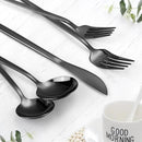 Black Silverware Set, KassKa 20 Pieces Flatware Cutlery Set, Stainless Steel Utensils Set Spoon Fork Knives Set for Home Restaurant and Kitchen, Mirror Polished Finished, Service for 4 by CozyNest Decor