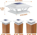 SIEDiNLAR Solar Post Lights Outdoor 2 Modes LED Deck Fence Cap Light for 4x4 5x5 6x6 Posts Patio Garden Decoration Warm White/Cool White Lighting White (1 Pack)