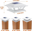 SIEDiNLAR Solar Post Lights Outdoor 2 Modes LED Fence Deck Cap Light for 4x4 5x5 6x6 Posts Garden Patio Decoration Warm White/Cool White Lighting White (10 Pack)