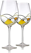 Bezrat Wine Glasses Hand Painted - Set of 2 - Women Wine Gift - Wine Lover Glass - Beautiful Glassware Gifts Ideas for Women Inspired by 'Duomo di Milano' Mothers Day - 12 oz (Gold) by CozyNest Decor