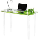 Acrylic Desk, Modern Study Table for HomeOffice-Extended Surface Multi-Purpose Console & EntrywayTable, Sturdy Lightweight Design (42.5-inch, Green) by CozyNest Decor