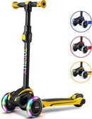 TONBUX Kids Scooter for Age 3-12, Toddler Scooter with 4 Adjustable Heights, Light Up 3-Wheels Scooter, Shock Absorption Design, Lean to Steer, Balance Training Scooter for Kids by TinyTreasures Baby Boutique