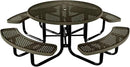 Heavy-Duty Portable Outdoor Kids Table with Umbrella Hole, Punched Steel Kids Picnic Table, Commercial-Grade, Made in America (46 in, Round, Childrens, Textured Gold Vein) by GreenHaven Gardens
