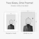 Homeforia 20x28 Picture Frame Silver, High End Metal 20 x 28 Poster Frame with Mat 14 x 22 for Photo, 20x28 Silver Frames Matted to 14x22 Print, 28x20 Hanging Frame, Tempered Glass, Wall Kit, Set of 1 by CozyNest Decor