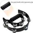EastRock Double Row Tambourine,Metal Jingles Hand Held Percussion-Half Moon Tambourine for Adults, KTV, Party Black by TinyTreasures Baby Boutique