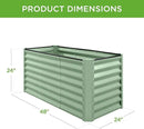 Best Choice Products 4x2x2ft Outdoor Metal Raised Garden Bed, Deep Root Planter Box for Vegetables, Flowers, Herbs, and Succulents w/ 119 Gallon Capacity - Sage Green by GreenHaven Gardens