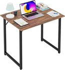 PayLessHere | 32 Inch Computer Desk | Brown | Office Desk with Metal Frame, Adjustable Feet | Water-Resistant, Scratchproof Surface | Sturdy Writing Table for Home Office or Study | Pack of 1 by CozyNest Decor