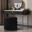 ONEVOG Sherpa Storage Ottoman, Foot Rest Stool Seat for Living Room, Black Vanity Foot Pouf, Tufted Footstool with Removable Lid for Dorm, Bedroom