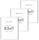 HAUS AND HUES Set of 3 Wood Picture Frames 8.5 X 11 - Wood Picture Frames 8.5 X 11 Document Frames 8.5x11, Certificate Frames 8.5 X 11 Multi Pack Natural Wood Frame, 8.5 X 11 Frame (White Oak Frame) by CozyNest Decor