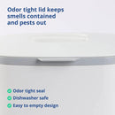 BLUE GINKGO Kitchen Compost Bin [5L / 1.32 GAL] – Filter-Free, Odor-Tight Countertop Food Waste Pail with Handles (Made in Korea, White) by GreenHaven Gardens