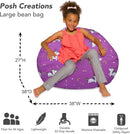Posh Creations Bean Bag Chair for Kids, Teens, and Adults Includes Removable and Machine Washable Cover, 38in - Large, Canvas Unicorn and Rainbows on Purple by TinyTreasures Baby Boutique