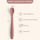 Silicone Baby Feeding Spoons, Training Spoon Self-feeding, First Stage Infant Soft-Tip Easy on Gums, Utensils Supplies, Dishwasher & Boil-proof, 6 Pack by TinyTreasures Baby Boutique