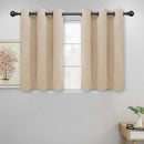 Easy-Going Blackout Curtains for Bedroom, Solid Thermal Insulated Grommet and Noise Reduction Window Drapes, Room Darkening Curtains for Living Room, 2 Panels (42x36 in, Beige) by CozyNest Decor