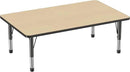 Factory Direct Partners FDP Rectangle Activity School and Classroom Kids Table (36 x 60 inch), Toddler Leg, Adjustable Height 15-24 inches - Maple Top and Black Edge by CozyNest Decor