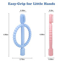 Baby Teething Toys with Easy-Hold Handle, Silicone Infant Toothbrush, Textured On Both Sides Helps Massage, Soothe Sore Gums, Teething Toys for Babies 0-6 Months, 6-12 Months by TinyTreasures Baby Boutique