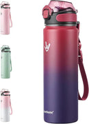 Enerbone 24 oz Insulated Water Bottle, Stainless Steel Bottle with Carrying Strap, Double-Wall Vacuum Insulation Design, Leakproof Sports Bottle with Straw, Keep Drinks Cold or Hot for Hours by CozyNest Decor