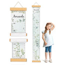 Personalized Name Growth Chart for Wall, Eucalyptus Leaves Canvas Height Chart for Kids Baby Child Toddler Boys Girls, Canvas&Wood Growth Chart for Wall Room Nursery Decor,Easy Care by TinyTreasures Baby Boutique