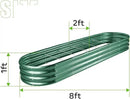Land Guard 8×2×1ft Galvanized Raised Garden Bed Kit, 108 Gallon Capacity Raised Garden Boxes Outdoor, Oval Metal Raised Garden Beds for Vegetables, Forest Green (with 10 Connecting rods) by GreenHaven Gardens