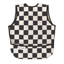 Tiny Twinkle Mess Proof Baby Bib - Waterproof & Lightweight Baby-Led Weaning Apron | 100% Recycled Polyester, Easy Clean & Machine Washable (Black Checkers, Small 6-24 Months) by TinyTreasures Baby Boutique