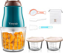 Baby Food Maker, 600ML Baby Food Blender with 10 Blades, Baby Food Processor for Baby Food, Fruit, Vegatable, Meat, with Two 200ml Glass Bowls, Storage Bag, Cleaning Brush, Scraper by TinyTreasures Baby Boutique