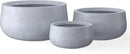 Kante 19.6",15.7",11.8" Dia Round Concrete Planters Set of 3, Cement Plant Pots with Drainage Hole and Rubber Plug for Outdoor Indoor Garden Home, Modern Curvaceous Design, Gray by GreenHaven Gardens