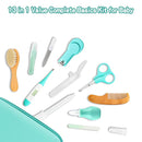 Baby Grooming Kit, Infant Safety Care Set with Hair Brush Comb Nail Clipper Nasal Aspirator,Baby Essentials Kit for Newborn Girls Boys (13 Pc Green Kit) by TinyTreasures Baby Boutique