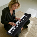 61-Key Foldable Piano Keyboard Full-size Electronic Keyboard with MIDI and Split Function by LJGDeals