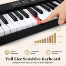 61-Key Foldable Piano Keyboard Full-size Electronic Keyboard with MIDI and Split Function by LJGDeals