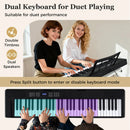 61-Key Foldable Piano Keyboard Full-size Electronic Keyboard with MIDI and Split Function by LJGDeals