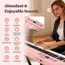 61-Key Foldable Piano Keyboard Full-size Electronic Keyboard with MIDI and Split Function by LJGDeals