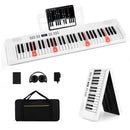 61-Key Foldable Piano Keyboard Full-size Electronic Keyboard with MIDI and Split Function by LJGDeals