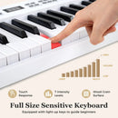 61-Key Foldable Piano Keyboard Full-size Electronic Keyboard with MIDI and Split Function by LJGDeals