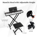 61-Key Portable Electronic Keyboard Piano Complete Digital Piano Set with Stand and Stool by LJGDeals