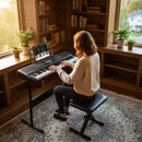 61 Keys Beginners Piano Keyboard Electric Keyboard Kit with Adjustable Stand and Stool-Black by LJGDeals