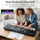61 Keys Beginners Piano Keyboard Electric Keyboard Kit with Adjustable Stand and Stool-Black by LJGDeals