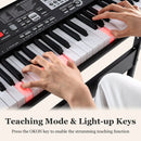 61 Keys Beginners Piano Keyboard Electric Keyboard Kit with Adjustable Stand and Stool-Black by LJGDeals