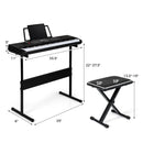 61 Keys Beginners Piano Keyboard Electric Keyboard Kit with Adjustable Stand and Stool-Black by LJGDeals