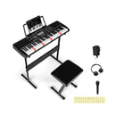 61 Keys Beginners Piano Keyboard Electric Keyboard Kit with Adjustable Stand and Stool-Black by LJGDeals