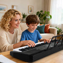 61 Keys Portable Keyboard for Beginners Electric Piano Keyboard Kit with 200 Rhythms and 200 Tones-Black by LJGDeals