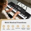 61 Keys Portable Keyboard for Beginners Electric Piano Keyboard Kit with 200 Rhythms and 200 Tones-Black by LJGDeals
