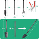 Garden Tool Set,5 Pieces Stainless Steel Heavy Duty Gardening Tool Set with Extendable Long Handle, Include Trowel, Cultivator, Hand Weeder, Pruning Shears, Gardening Gift for Women Kids Men by GreenHaven Gardens
