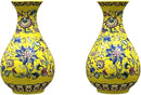 Set of Two Handmade Chinese Blue & White Porcelain Wall Mounted Vases – Chinoiserie Ceramic Flower Vase for Indoor Home Décor, Wall Hanging Vases for Living Room & Bookshelf by CozyNest Decor